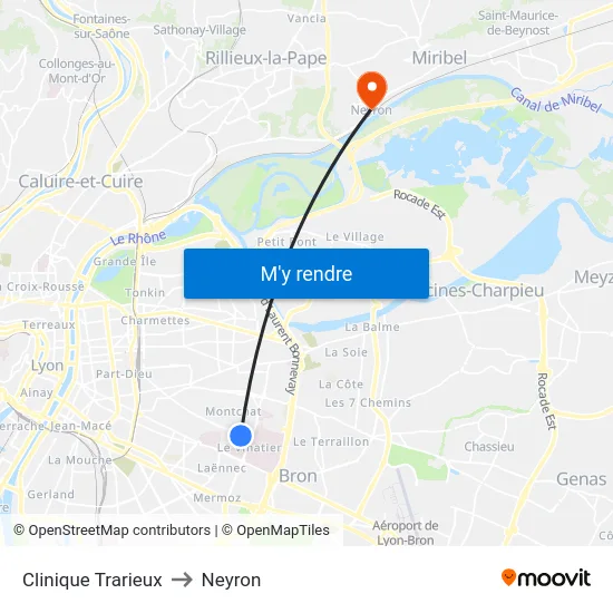 Clinique Trarieux to Neyron map