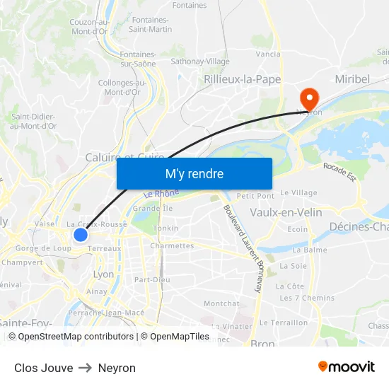 Clos Jouve to Neyron map