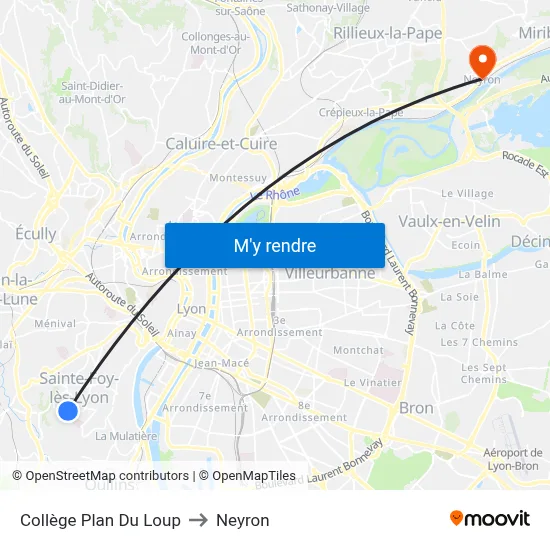 Collège Plan Du Loup to Neyron map