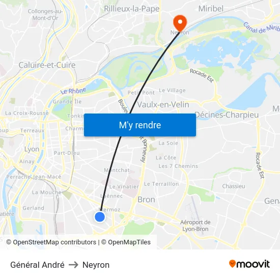 Général André to Neyron map