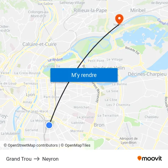 Grand Trou to Neyron map