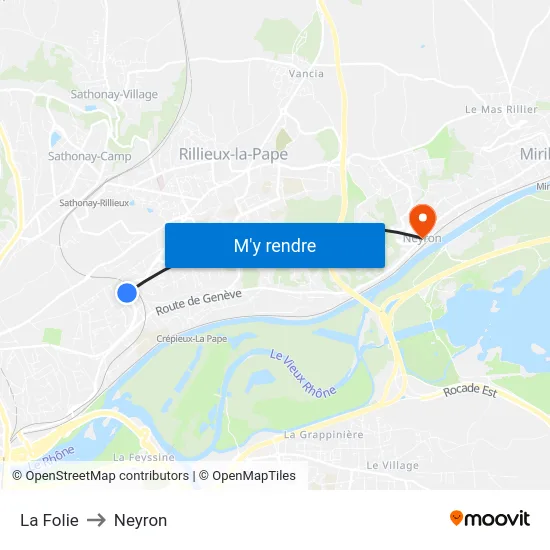 La Folie to Neyron map