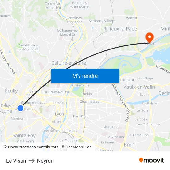 Le Visan to Neyron map