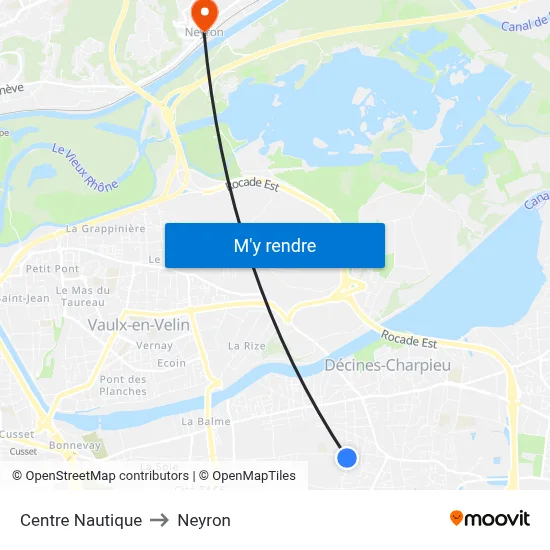 Centre Nautique to Neyron map