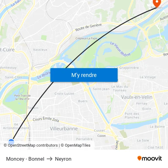 Moncey - Bonnel to Neyron map