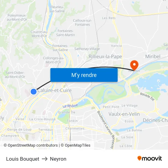 Louis Bouquet to Neyron map