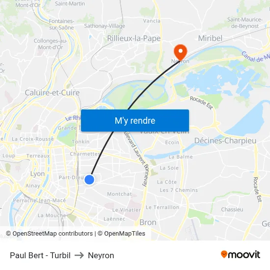 Paul Bert - Turbil to Neyron map