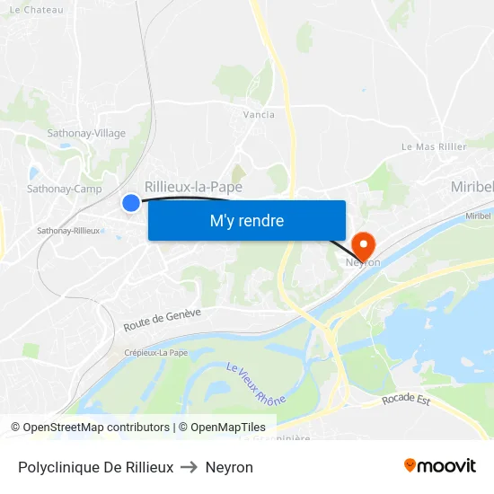 Polyclinique De Rillieux to Neyron map