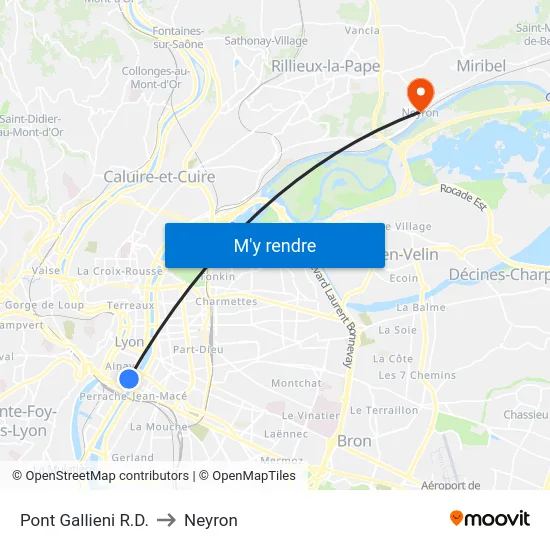 Pont Gallieni R.D. to Neyron map