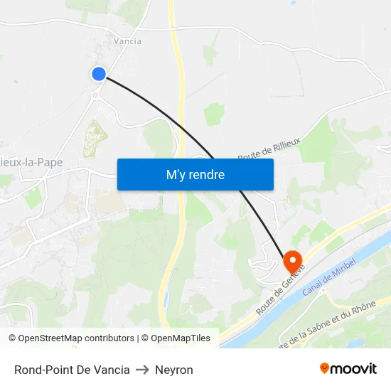 Rond-Point De Vancia to Neyron map