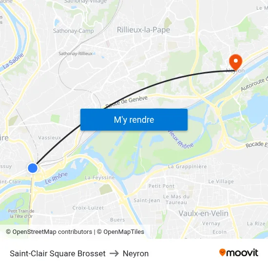 Saint-Clair Square Brosset to Neyron map