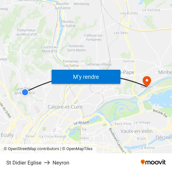 St Didier Eglise to Neyron map