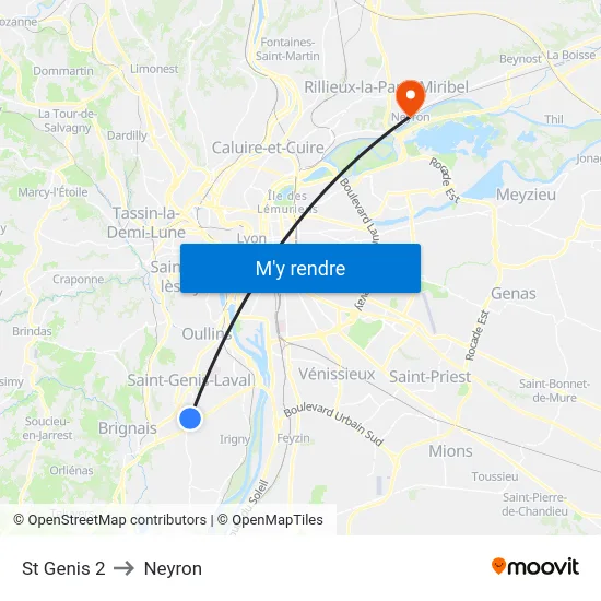 St Genis 2 to Neyron map