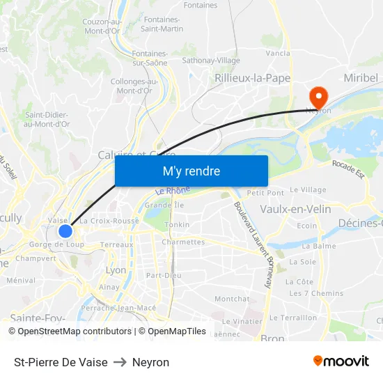 St-Pierre De Vaise to Neyron map