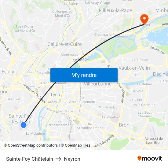Sainte-Foy Châtelain to Neyron map