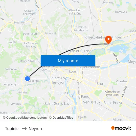 Tupinier to Neyron map