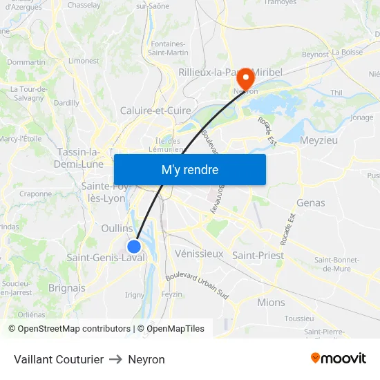 Vaillant Couturier to Neyron map