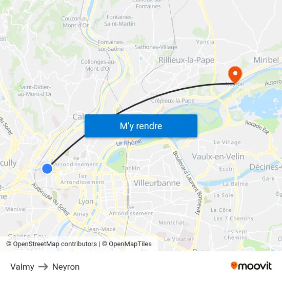 Valmy to Neyron map