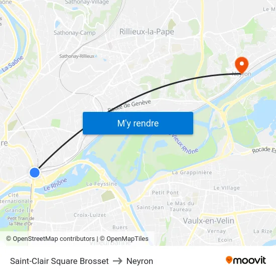 Saint-Clair Square Brosset to Neyron map