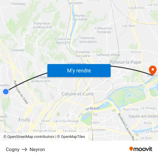 Cogny to Neyron map
