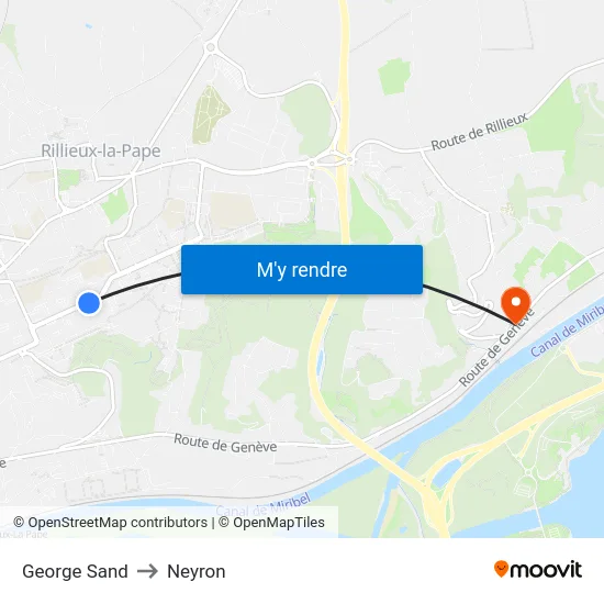 George Sand to Neyron map