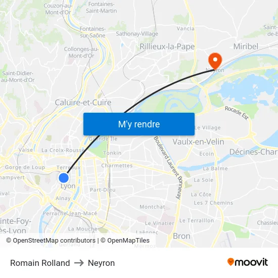Romain Rolland to Neyron map