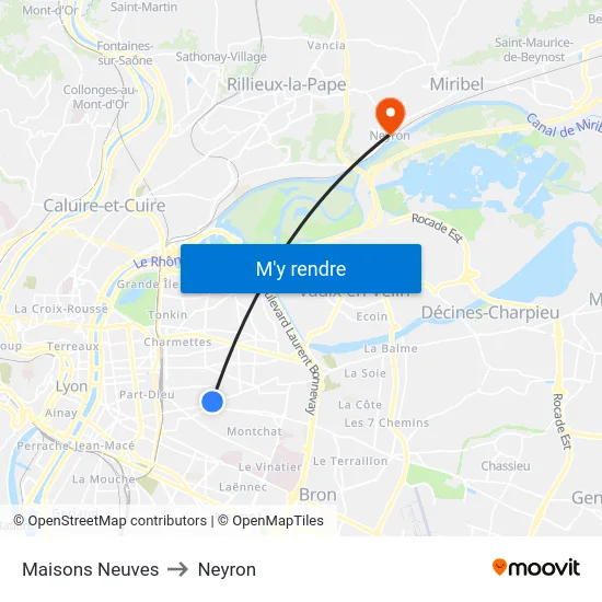 Maisons Neuves to Neyron map