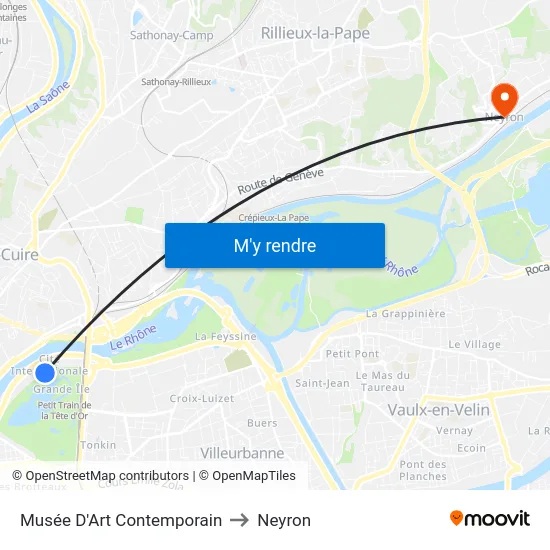 Musée D'Art Contemporain to Neyron map