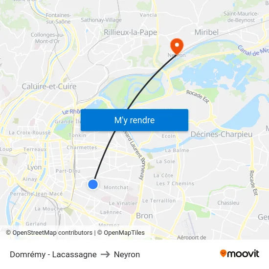 Domrémy - Lacassagne to Neyron map