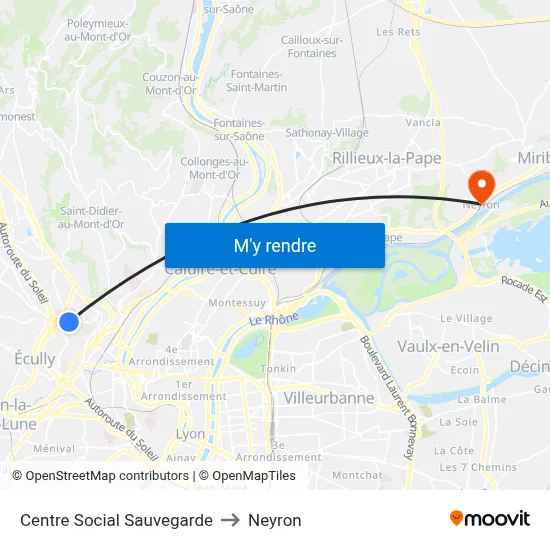 Centre Social Sauvegarde to Neyron map