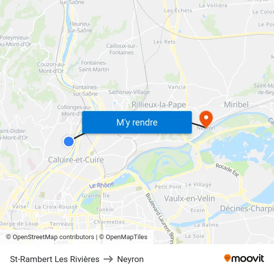 St-Rambert Les Rivières to Neyron map