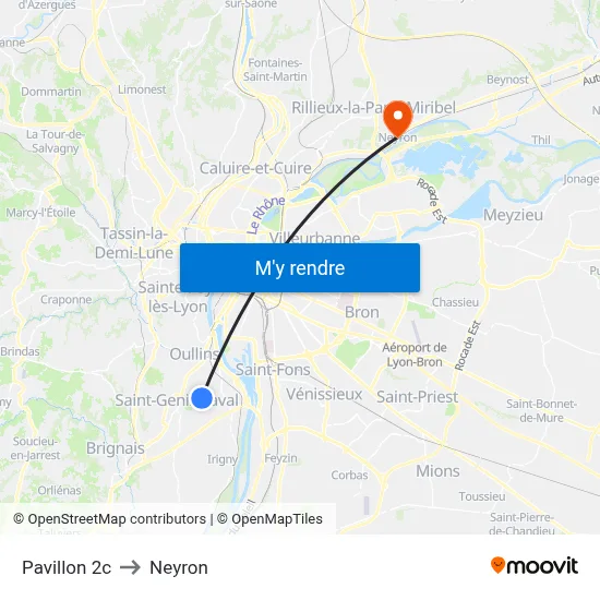 Pavillon 2c to Neyron map