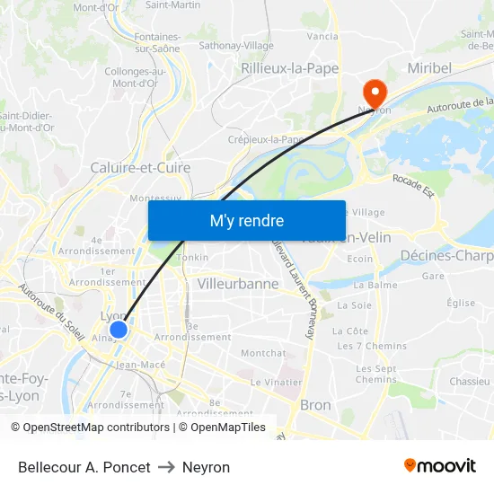 Bellecour A. Poncet to Neyron map