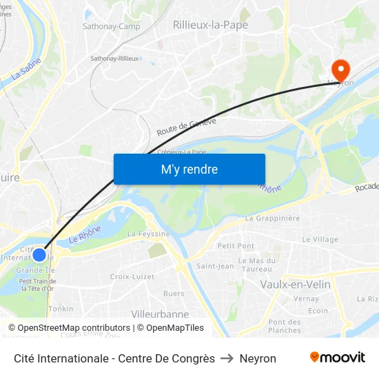 Cité Internationale - Centre De Congrès to Neyron map