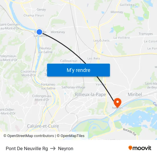 Pont De Neuville Rg to Neyron map