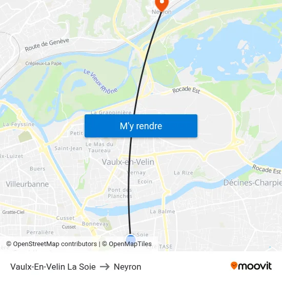 Vaulx-En-Velin La Soie to Neyron map