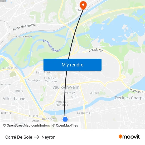 Carré De Soie to Neyron map
