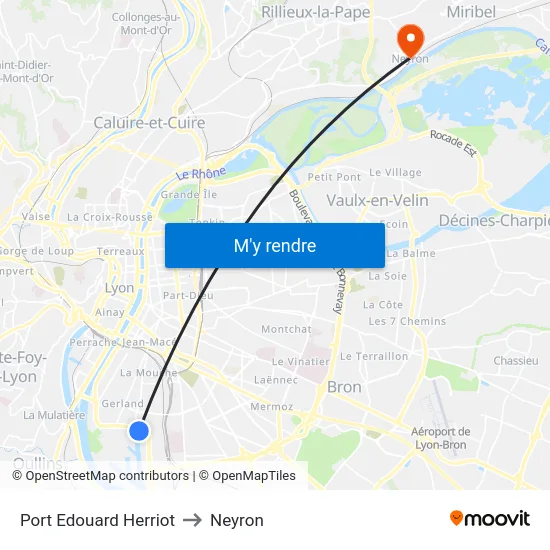 Port Edouard Herriot to Neyron map