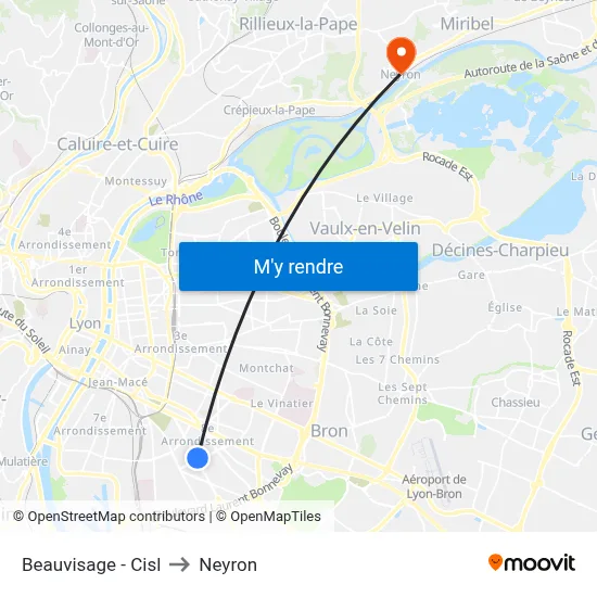 Beauvisage - Cisl to Neyron map