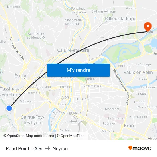 Rond Point D'Alaï to Neyron map
