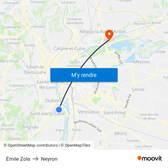 Émile Zola to Neyron map