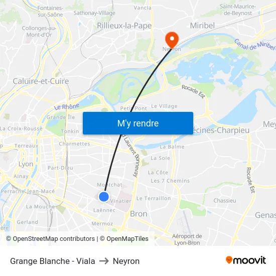 Grange Blanche - Viala to Neyron map
