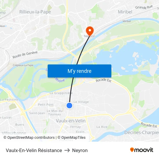 Vaulx-En-Velin Résistance to Neyron map