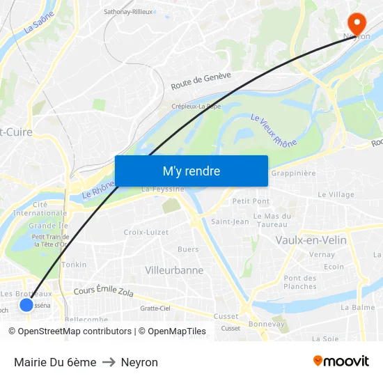 Mairie Du 6ème to Neyron map