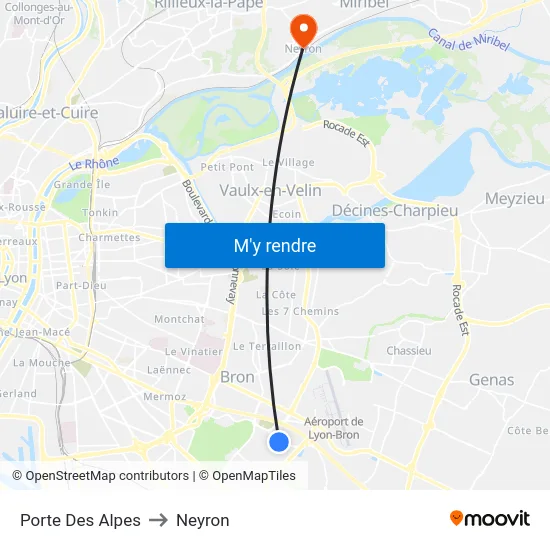 Porte Des Alpes to Neyron map
