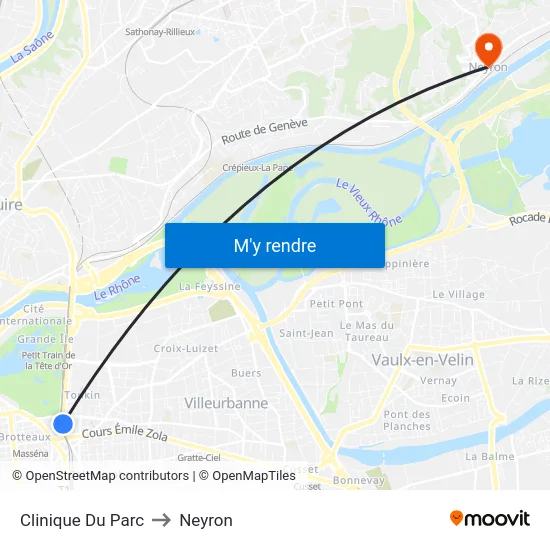 Clinique Du Parc to Neyron map