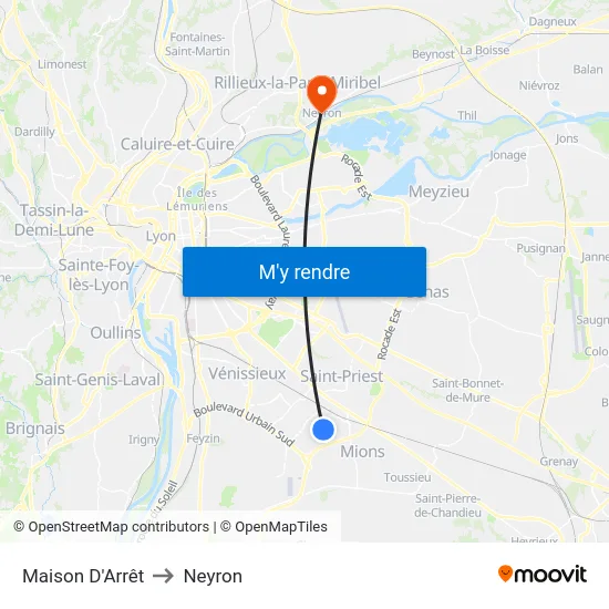 Maison D'Arrêt to Neyron map