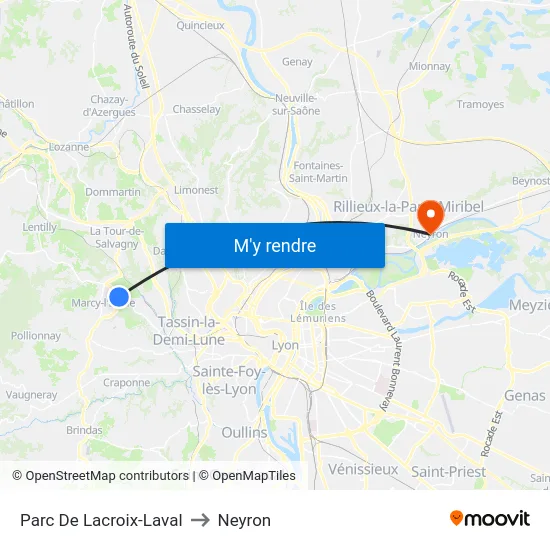 Parc De Lacroix-Laval to Neyron map