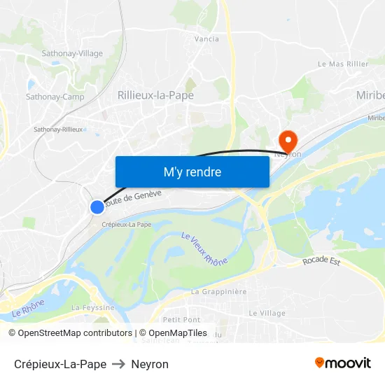 Crépieux-La-Pape to Neyron map
