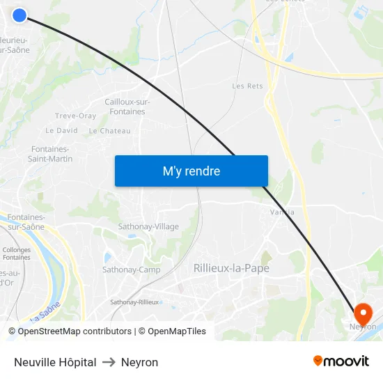 Neuville Hôpital to Neyron map